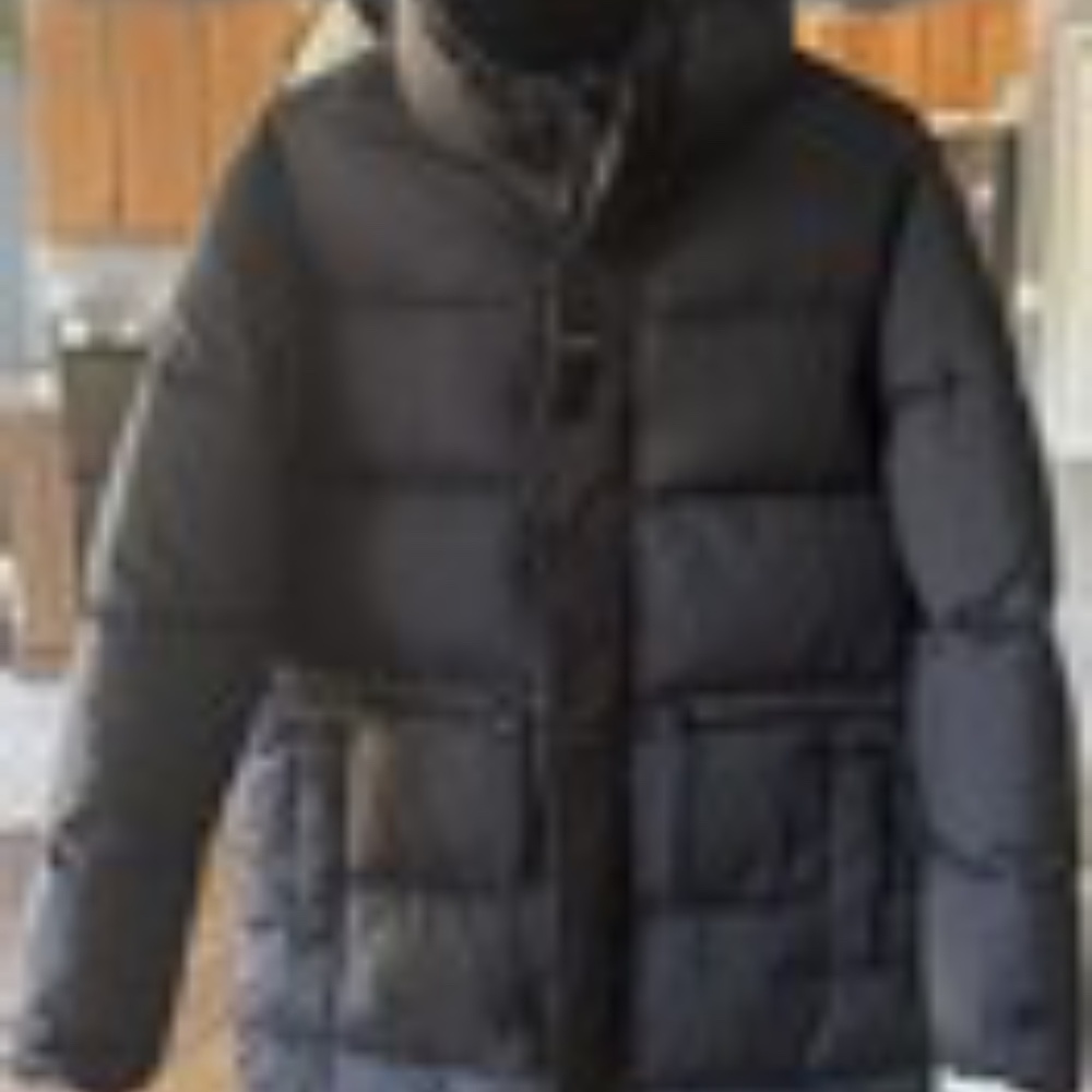 Fabletics Longline Puffer Jacket Black Hooded Coat XS - Picture 3 of 5